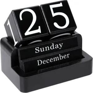 책상용 EASYYA 나무 블록 캘린더 데일리 데스크 퍼페추얼 홈 오피스 장식용 모던 농가 에스테틱 액세서리