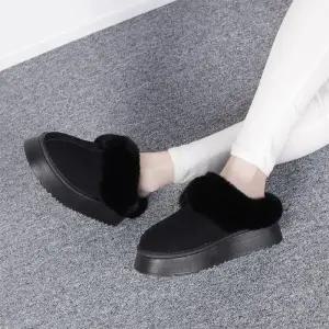 [신상오픈런]밍크퍼 뽀송 여성 스웨이드 털슬리퍼 키높이블로퍼 (28773201)