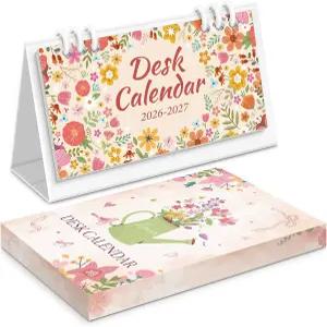 KONVINIT 스몰 데스크 캘린더 2026-2027 핑크 2026 - 2026년 1월부터 2027년 12월까지 24개월 캘린더에