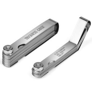 SLNIHAMS 2PS 스테인리스 스틸 필러 게이지 세트, 32개의 블레이드 및 16개의 오프셋 두께 게이지, 밸브, 스파크 플러그용 표준 SAE/미터각 스트레이트 갭 도구 포함 | 에칭