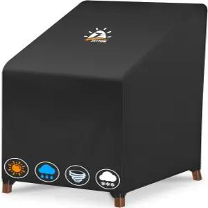 제툼 스태커블 파티오 의자 커버 - 600D 야외 방수 및 헤비 듀티 잔디 가구 스태킹 시트 4~6인용 식탁 28 x