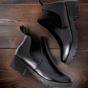 [신상오픈런]통굽 키작녀 앵클 여성 첼시부츠 블랙워커 (31546093)