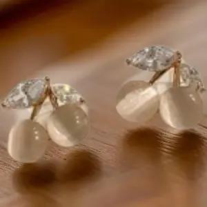 [신상오픈런]캣아이 체리 열매 앵두 미니 큐빅이어링 볼귀걸이 (31539859)