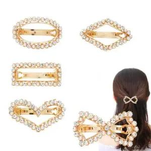 [신상오픈런]큐빅머리핀 동그라미 네모 컷아웃 택1 하트 리본 (30366226)