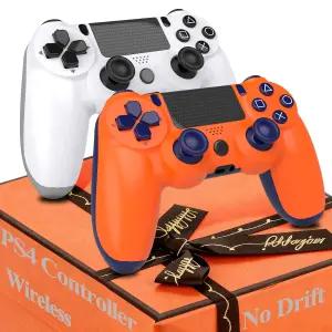 PS4 컨트롤러용 Dwifocor 컨트롤 2팩 플레이스테이션 4 무선 리모컨 듀얼 게임패드 충격 및 진동 없는