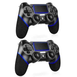 라이예스 PS4 컨트롤러 2팩 미끄럼 방지 그립 모션 감지 기능이 있는 무선 콘솔과 호환됨