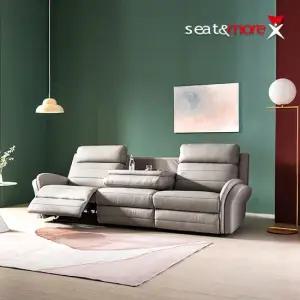 헤롯 2모터 전동 4인 천연통가죽 리클라이너 소파