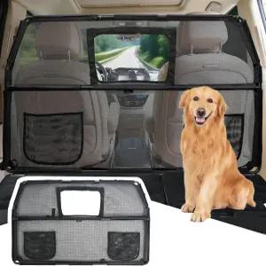SUV를 위한 GEVINFA 52인치 도그 카 배리어 탈착식 시각 창과 2개의 수납 포켓이 있는 넓은 탈출 방지 및