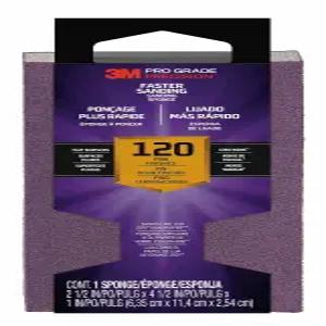 3M 프로급 정밀 고속 샌딩 블록 스펀지 120 그릿 미세 2.5인치 x 4.5인치 1인치