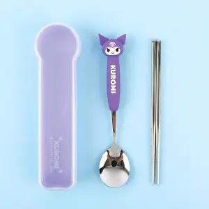 산리오 피규어 숟가락 젓가락 세트-쿠로미(퍼플)
