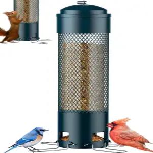 무게 활성화 농어가 있는 야외 다람쥐용 LCSEVEN 새 모이통 야외용 매달린 와일드 카디널용 금속 핀치 블루