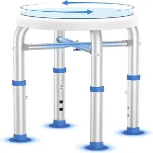 내부 샤워를 위한 회전식 샤워 의자 최대 300파운드의 튼튼한 지지대가 있는 360° 시트 조절식 및 미끄럼