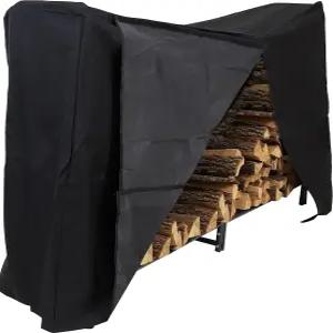 블랙 헤비 듀티 내후성 PVC 커버가 있는 써니데이즈 실내/외 6피트 장식 장작 통나무 선반