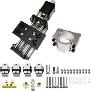 모터가 장착된 슬라이딩 테이블 52mm 스핀들 고정 장치 X축 SCS10uu 슬라이더 T8 리드 4mm 나사 너트 및