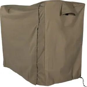 써니데이즈 4피트 장작 통나무 선반 커버 - PVC 뒷면이 있는 내후성 야외용 튼튼한 폴리에스터 카키