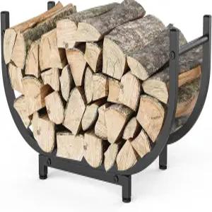 KRZKRZ 장작 선반 야외 30인치 실내 보관 및 방청 홀더 안정적인 통나무 벽난로 장식 정리함