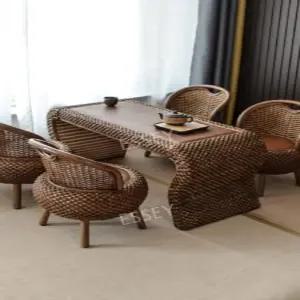 라탄테이블 4인 카페 야외테이블 베란다 세트 펜션 테라스 식탁 의자 야외용