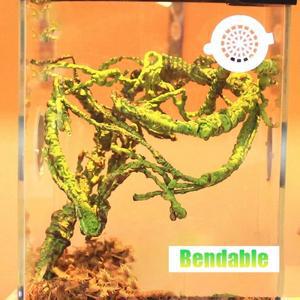 구부릴 수있는 파충류 조경 포도 나무 가짜 지점 열대 우림 거품 테라리움 장식 도마뱀 카멜레온을위한 서