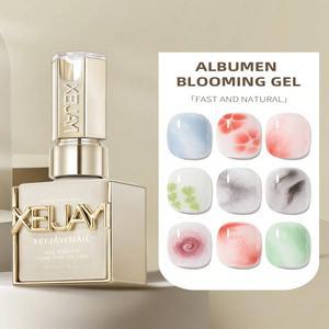 15ml 알부민 블루밍 글루 밀키 화이트 네일 아트 플라워링 젤 그라데이션 효과 폴리쉬 소크드 스머지드 네