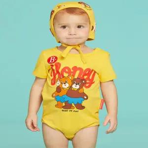 [베베드피노] BP52SE189 허니 베어 베이비 바디수트 세트