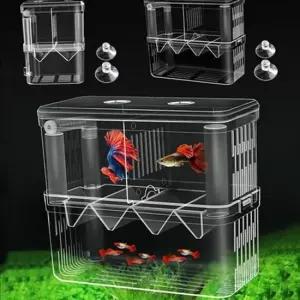 구피 플라스틱 부화통 치어통 열대어 격리통 소형 2칸