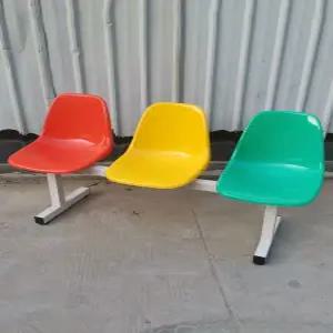 야외 플라스틱 의자 4인 대기의자 웨이팅 등받이