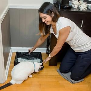 휴대용 접이식 여행 애완 동물 쓰레기 상자 개 화장실 트레이 고양이 변기 방수 야외