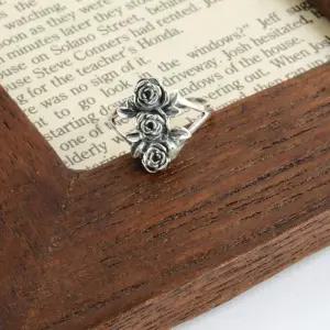 [신상오픈런]장미반지 빈티지 플라워 꽃모양 실버링 유화 (29987859)