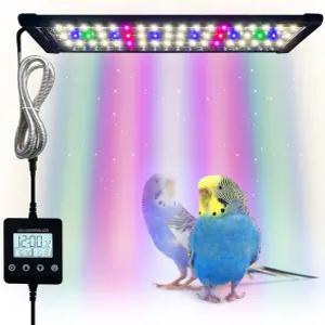 새장 조명 새 램프 시간 제한 꺼짐 풀 스펙트럼 LED 애완동물 자연 환경 시뮬레이션 액세서리 모든 종류의