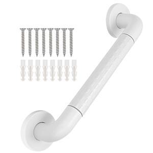 욕조 및 샤워용 슈퍼기어 그립 바 - 미끄럼 방지 고강도 샤워 안전 손잡이 화장실 주방 계단 노인 장애인을 위한 흰색 스테인리스 스틸 지지 레일, 24인치