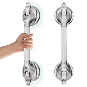 욕조와 샤워를 위한 데일리라이프 샤워 그립 바, 강력한 흡입 컵이 있는 19인치 헤비 듀티 핸들, 노인 및 노인을 300파운드 안전 핸드레일, 실버