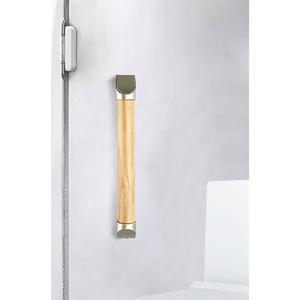 단단한 나무 일본식 욕조 그립 바, 벽 장착 보조 직선 난간, 노인용 안전 미끄럼 방지 지지 레일, 수건 걸이 (색상: 원목 색상, 크기: 34cm)