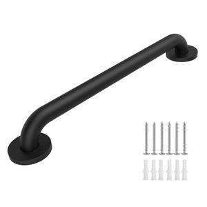 노인용 램나키 안전 샤워 그랩 바, 스테인리스 스틸 미끄럼 방지 핸들, ADA 준수 핸드 레일, 벽용 최대 500파운드 바(블랙, 12인치) 보관 가능