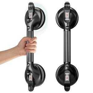 데일리라이프 욕조 및 샤워용 그랩 바, 노인 흡입용 17인치 샤워 핸들, 노인용 300파운드 안전 블랙(1팩)