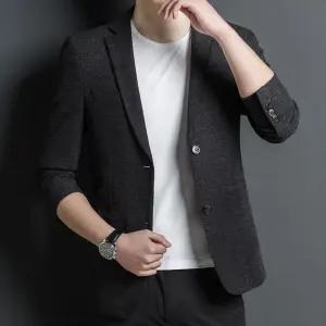 울 캐주얼 남성정장자켓 트렌디 아이템 정장 자켓 추동 비즈니스 시크 싱글 슬림 코트 HT4