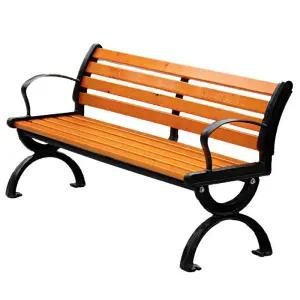 야외벤치 120cm 학교 평벤치 정원 관공서 테라스 원목 등받이 펜션 철제 공원 운동장