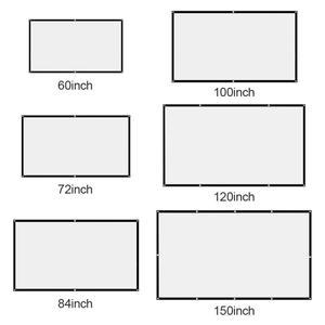 16:9 간단한 프로젝터 커튼 60/72/84/100/120/150 인치 휴대용 HD 디스플레이 화면 홈 시네마 극장 영화