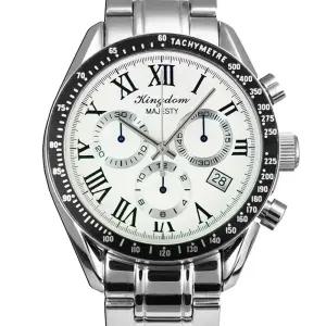 킹덤 고품격  스위스 크로노그래프 남자 선물 명품 예물 고급 메탈 손목 시계 / KD4030