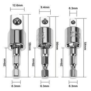 360 ° 전기 드릴 공기 스크루 드라이버 슬리브 범용 어댑터 육각형 핸들-사각형 헤드 로터리 연결로드 도