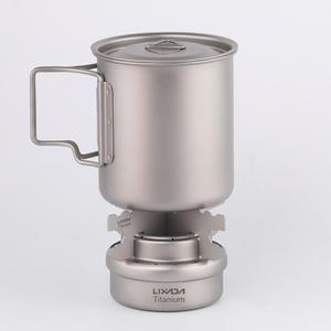 Lixada 야외 티타늄 알코올 스토브 및 랙 콤보 세트 크로스 스탠드 지지대가 있는 초경량 액체