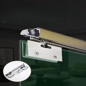 행거레일 가구부속자재 휠 설치 미닫이문 강화유리 슬라이딩 철제 상부 DIY 레일 도어