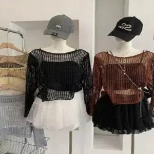 니트 여사친 코디 블라우스 봄여름 아우터 라운드넥 MACHI2