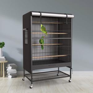 KNUTI 유니버설 버드 케이지 커버 굿나잇 블랙아웃 51인치 x 38인치 23.5인치 얇고 가벼운 통기성 작은 동물 반려동물 탈착식 내구성 보호대 - 블랙