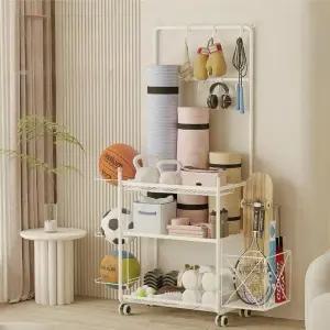 운동기구 정리함 요가 수납 소도구 보관함 이동식 라켓 거치대 정리대