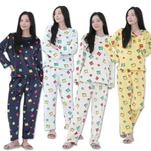 여성 빅사이즈 겨울 밍크 누더기 수면 잠옷 파자마 내복