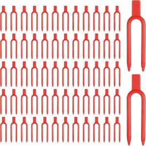 디비나 비타에 200개 식물 고정 클립 플라스틱 핀 재사용 가능한 딸기 지지 꽃 수박과 같은 덩굴을