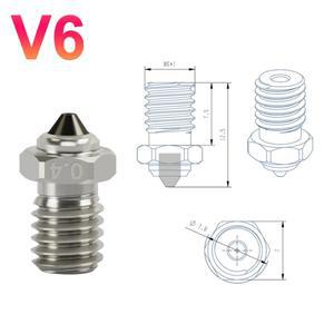 V6 바이메탈 노즐 DLC 경화 강철 바이메탈 화산 노즐 고온 내마모성 E3D V6 화산 3D 프린터 핫엔드