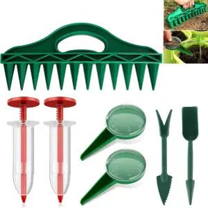 12홀 굴착기 씨앗 살포기 7조각 파종 디스펜서 세트 소형 씨앗용 미니 휴대용 화분 도구 디버 다기능