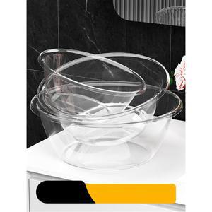 정균 트럼펫 세숫대야 원형 투명 소형 입 두꺼운 대야 세수대야 투명색