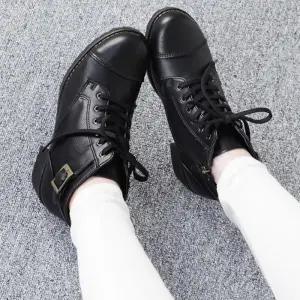 [신상오픈런]미들힐부츠 버클 무광 인조가죽 레이스업워커 (29988210)